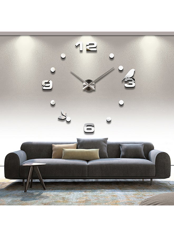 DIY 3D Numeral Wall Clock Silver 80x120cmcm - Image 1